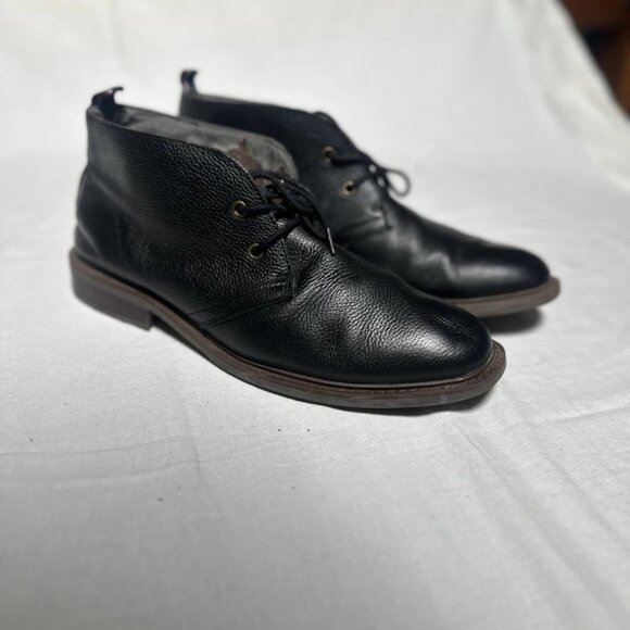 Tommy Hilfiger black leather semi boots Size 10 - Picture 2 of 8